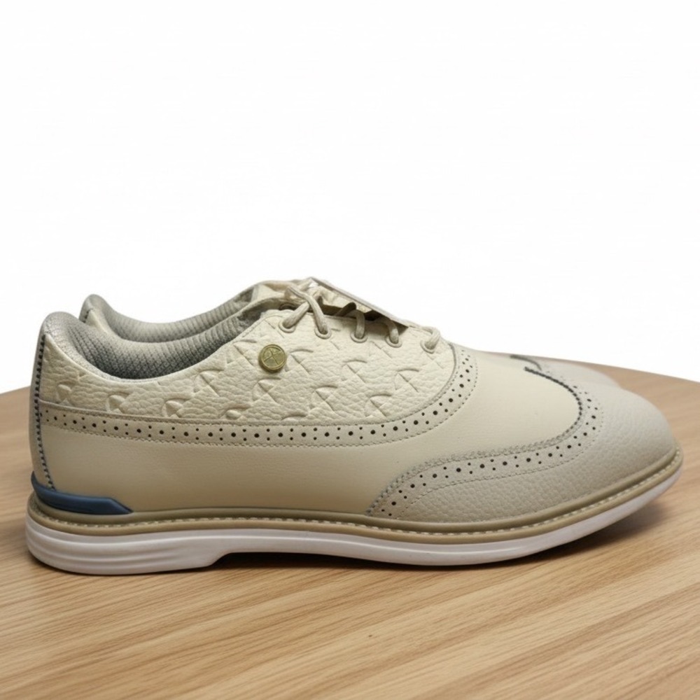 New Puma Golf Arnold Palmer Avant Wingtip Leather Shoes Mens Cream Size 12